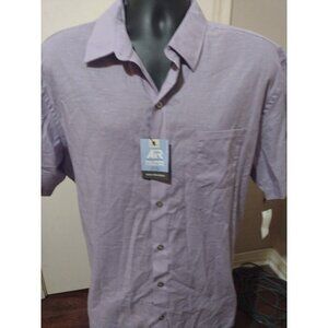 Van Heusen Shirt Mens 17-17.5 2XL Classic Fit AiR Cooling Purple Button Up NWT